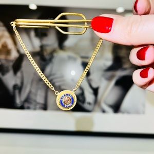 RARE Antique Blue emblem “American Legion” golden tie clip